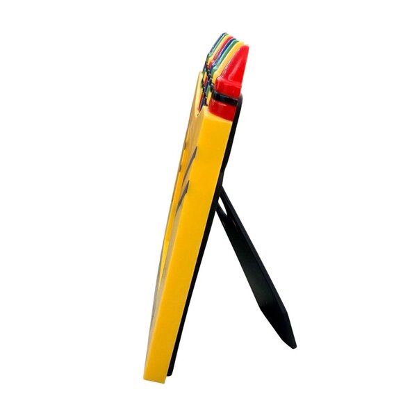 Colorful Crayon-Themed Kids Photo Frame Yellow With Easel Stand Fun Desk Decorat - Picture 4 of 6